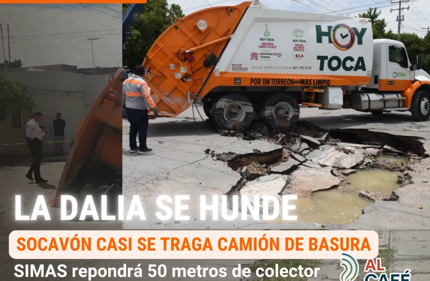 Socavón casi se traga camión de basura en La Dalia