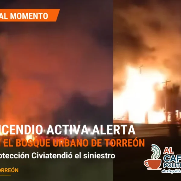 Reportan incendio en el Bosque Urbano de Torreón