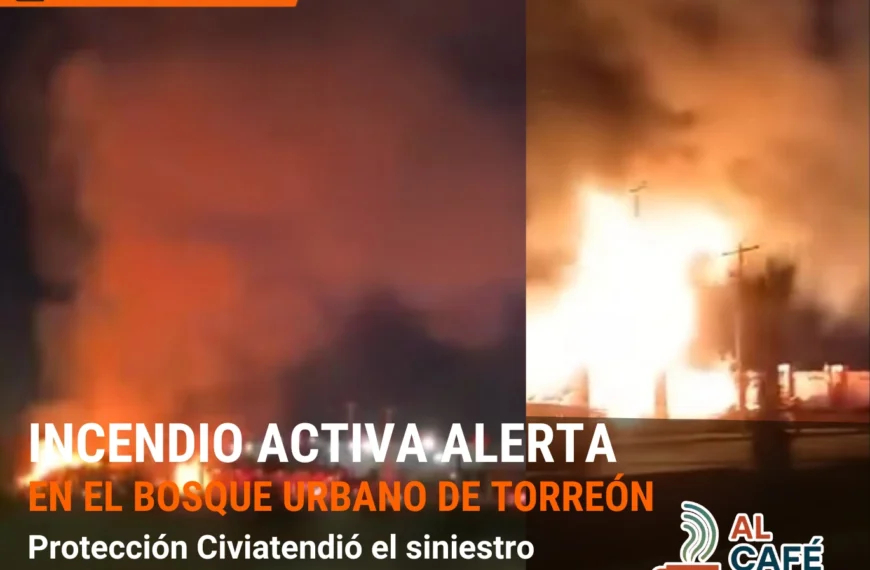 Reportan incendio en el Bosque Urbano de Torreón