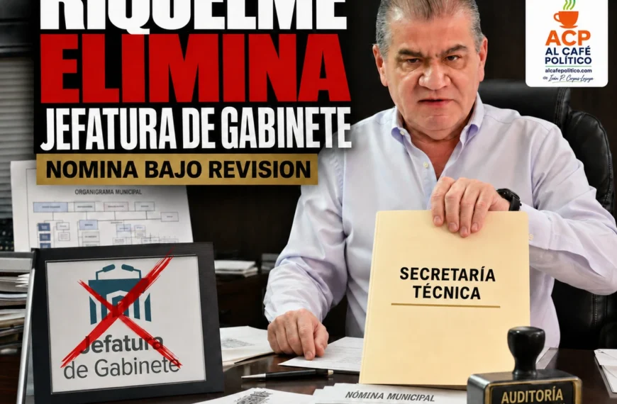 Riquelme eliminará Jefatura de Gabinete y revisará nómina en Torreón