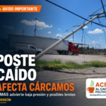 SIMAS trabaja contra reloj tras caída de poste de CFE