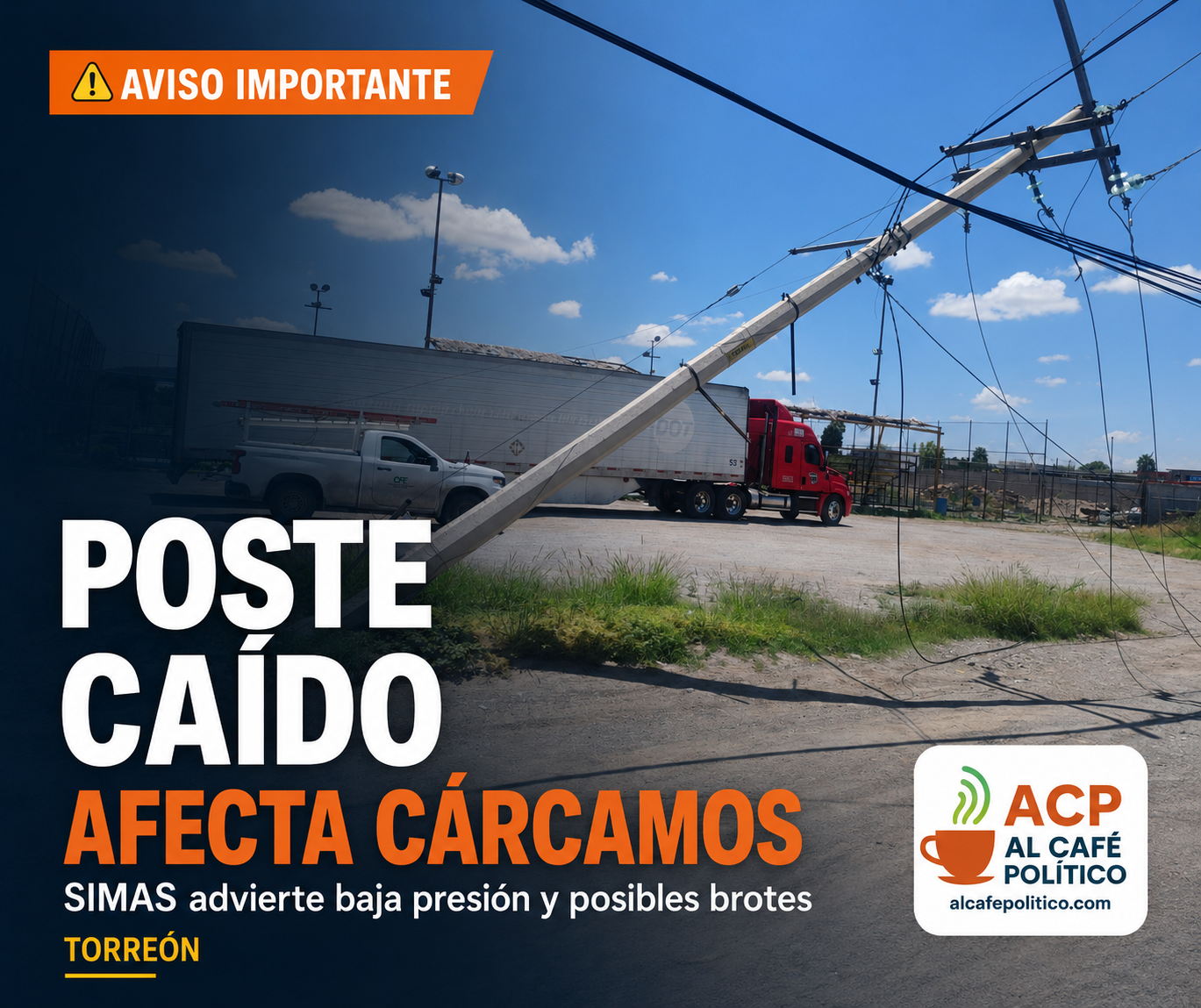 SIMAS trabaja contra reloj tras caída de poste&hellip;