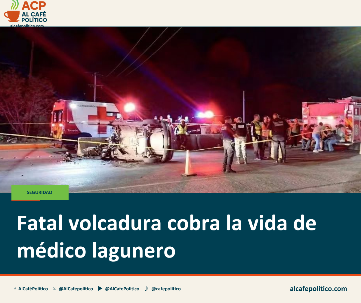 Muere médico lagunero tras impactarse contra barreras de concreto