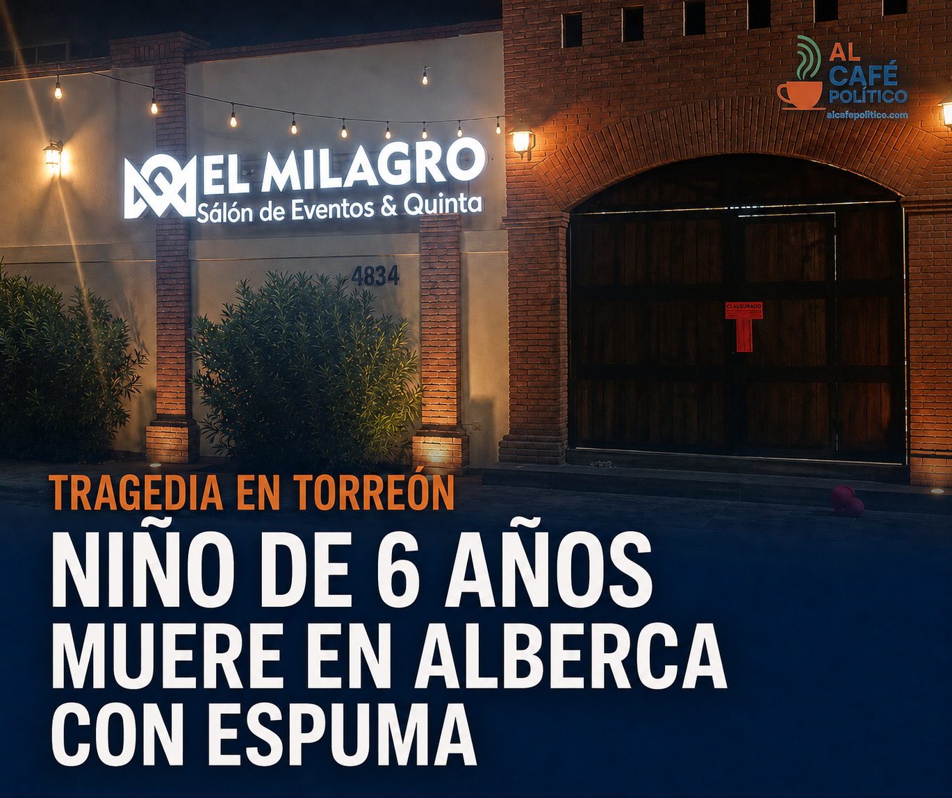 Muere niño de seis años en alberca con espuma durante convivencia en Torreón