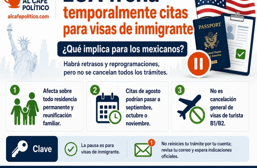 ¿Tienes cita para residencia? EUA podría reprogramarla por nueva revisión migratoria