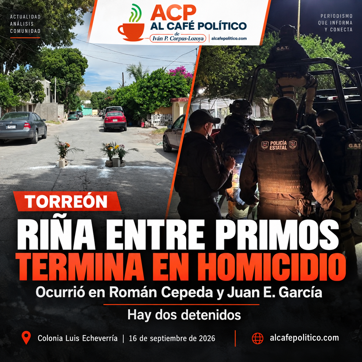 Convivio patrio entre primos termina en tragedia sobre la calle Román Cepeda