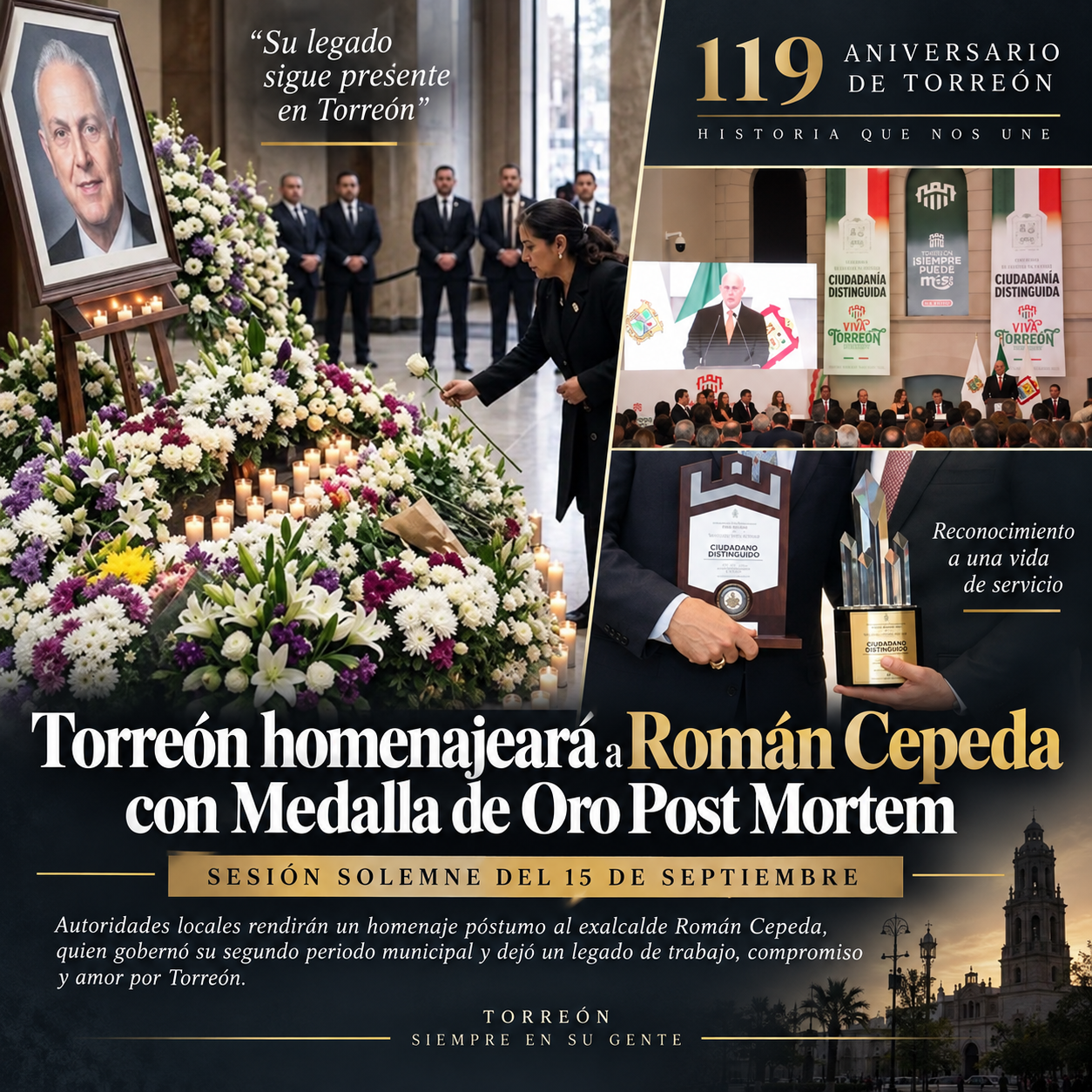 Torreón no olvida a Román Cepeda: le otorgarán Medalla de Oro Post Mortem