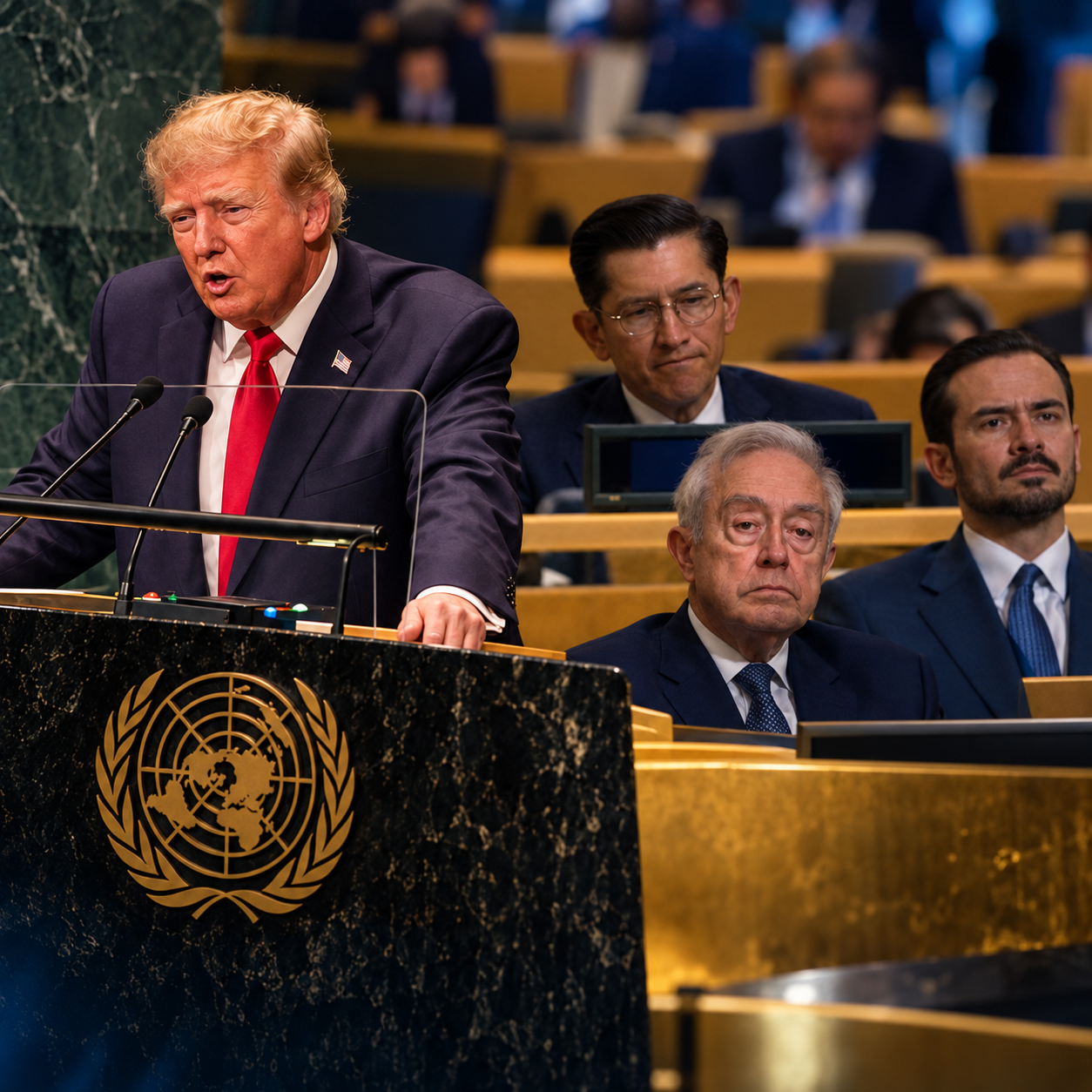 Rostros serios y silencio: así reaccionó México mientras Trump hablaba del narco