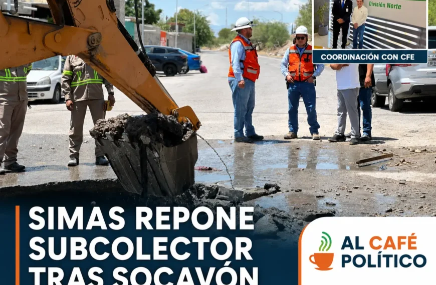 SIMAS coordina acciones con CFE y renueva subcolector sanitario en Jacarandas y Palmas San Isidro
