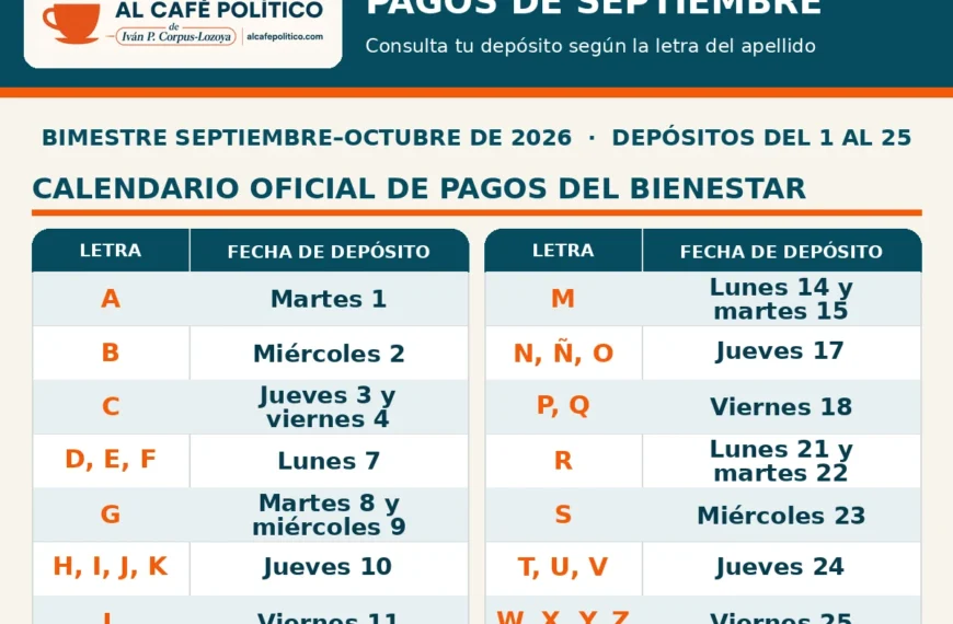 Bienestar inicia pagos hoy: calendario por apellido